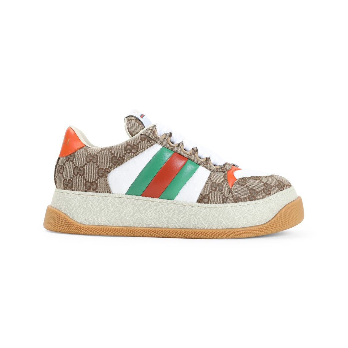 Gucci Premium Leather And Gg Supreme Textile Sneakers