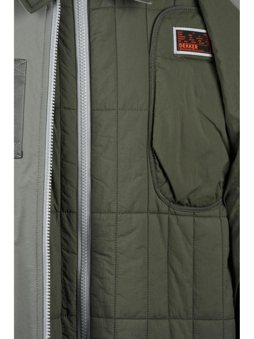 Dekker Quilted Sage Green Jacket With Zip Closure
