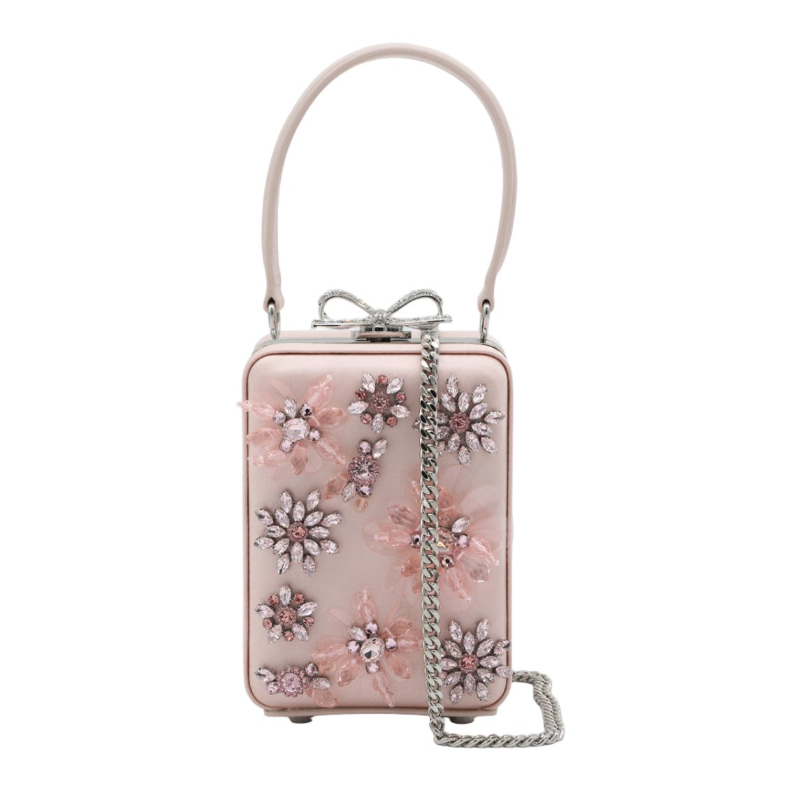 Self-Portrait Rectangular Handbag With Floral Crystal Embellishments