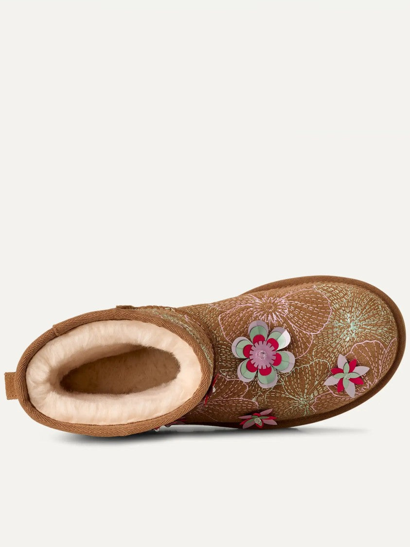 Ugg Brown Classic Mini Meadow Embroidered Boots