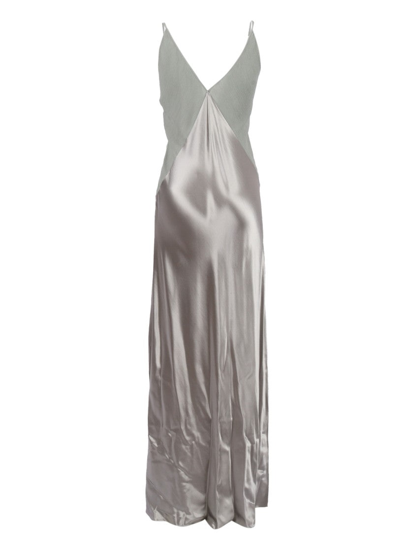 Alberta Ferretti Flowing Evening Dress With Deep V-Back And Spaghetti Straps