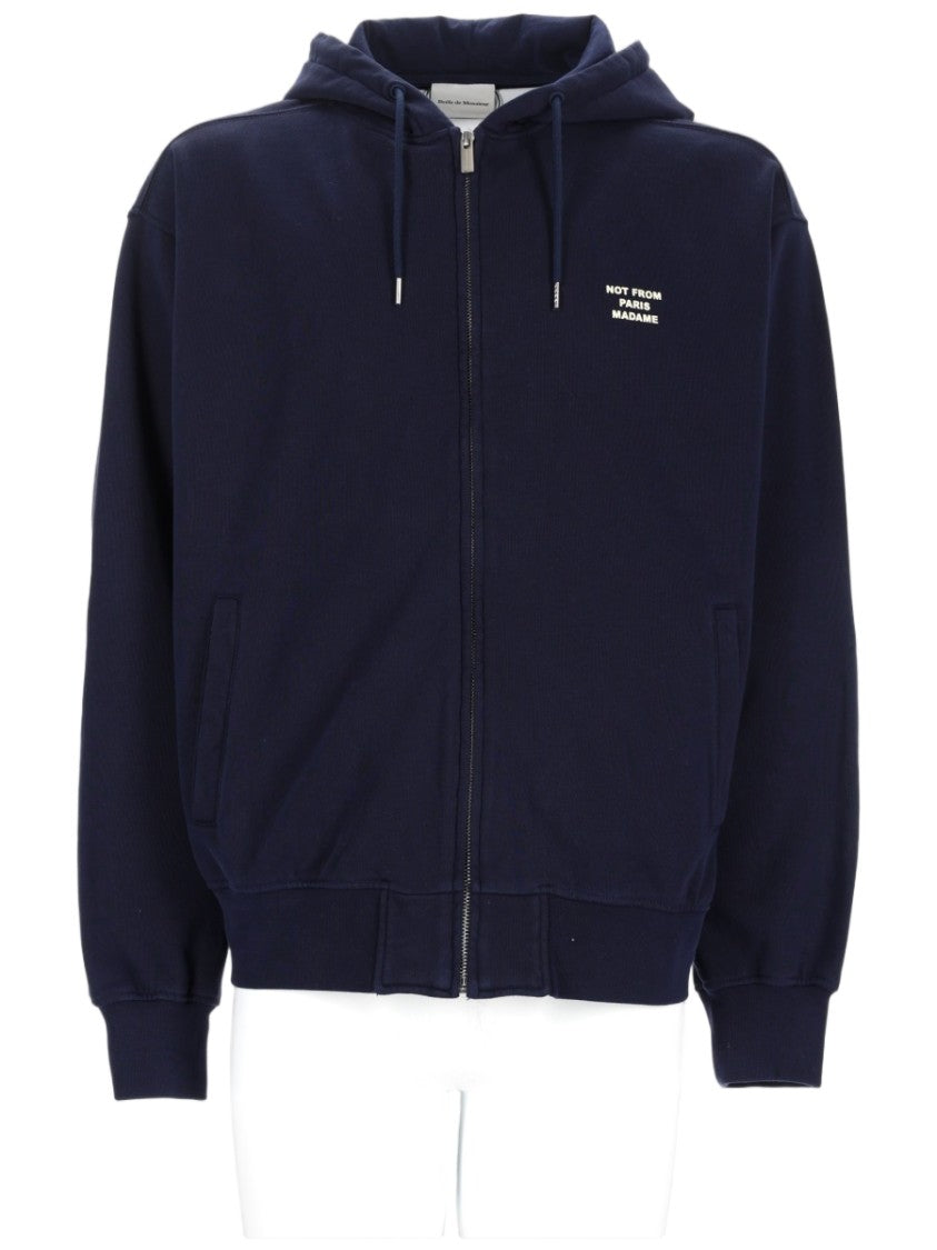 Drôle De Monsieur Zip-Up Hooded Cotton Hoodie