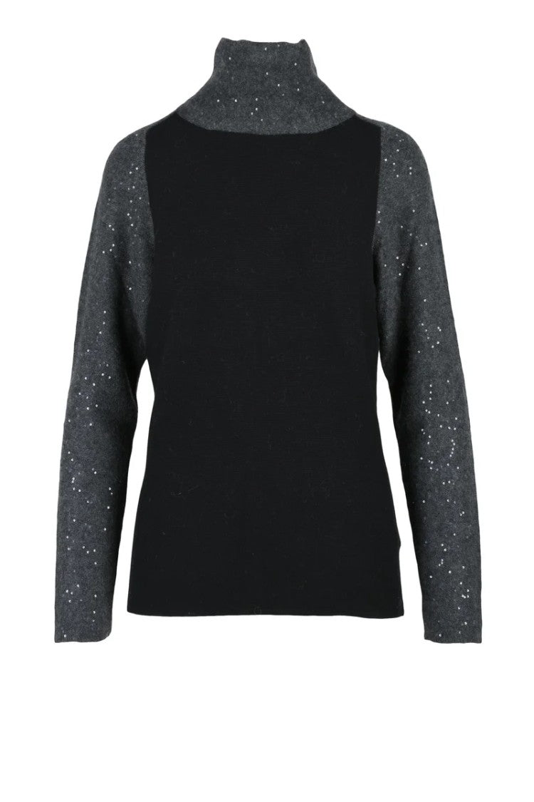 Fabiana Filippi Turtleneck Pullover - Black/Grey
