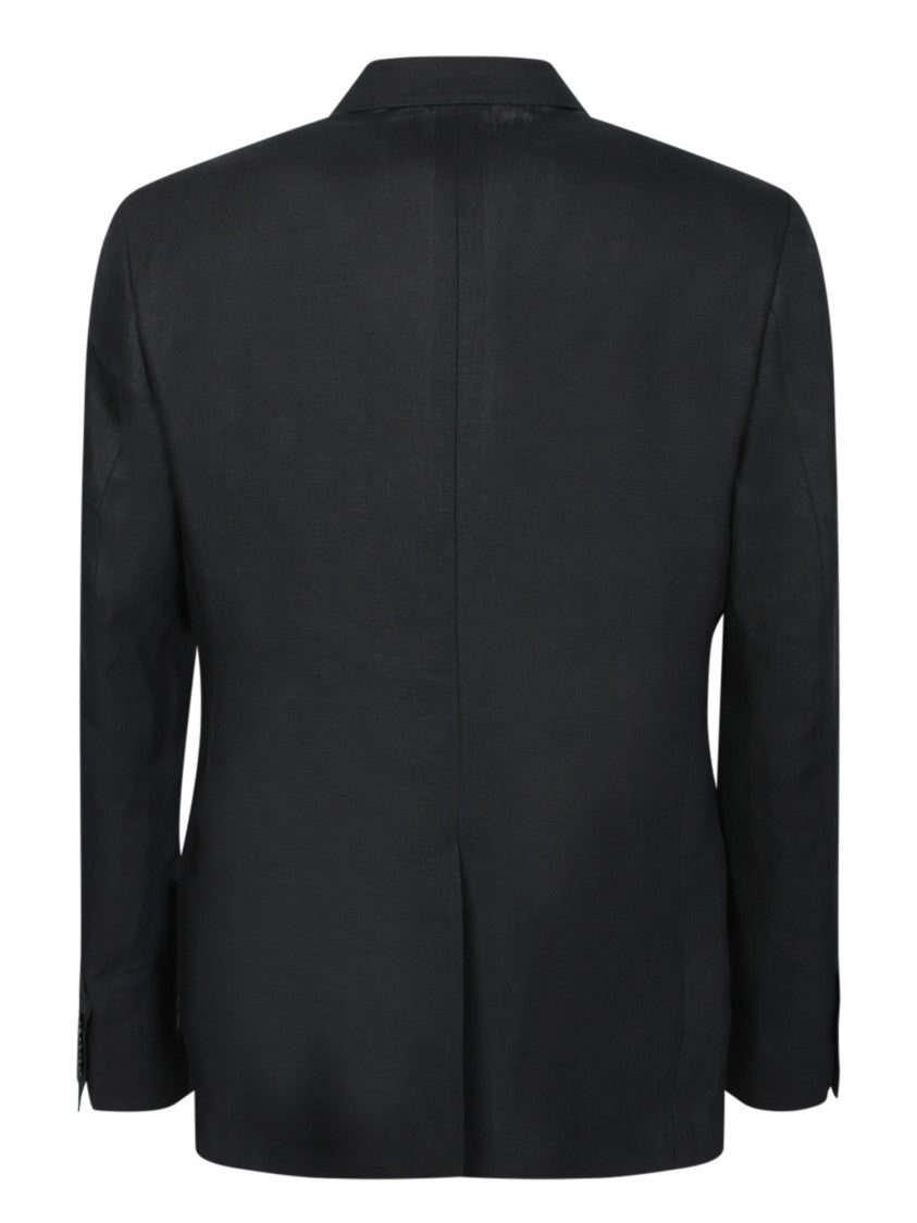 Dolce & Gabbana Tailored Black Linen Jacket With Peak Lapels