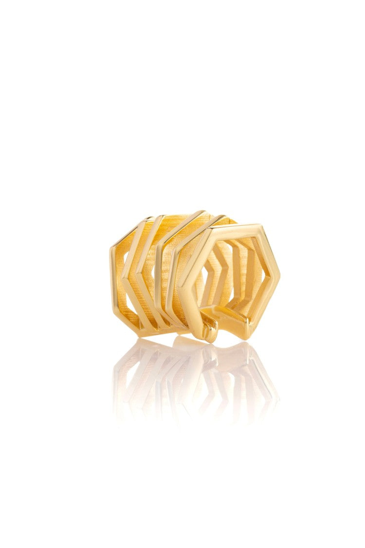 Federica Tosi Gold Ear Cuff Serena Bronze Metal Earrings