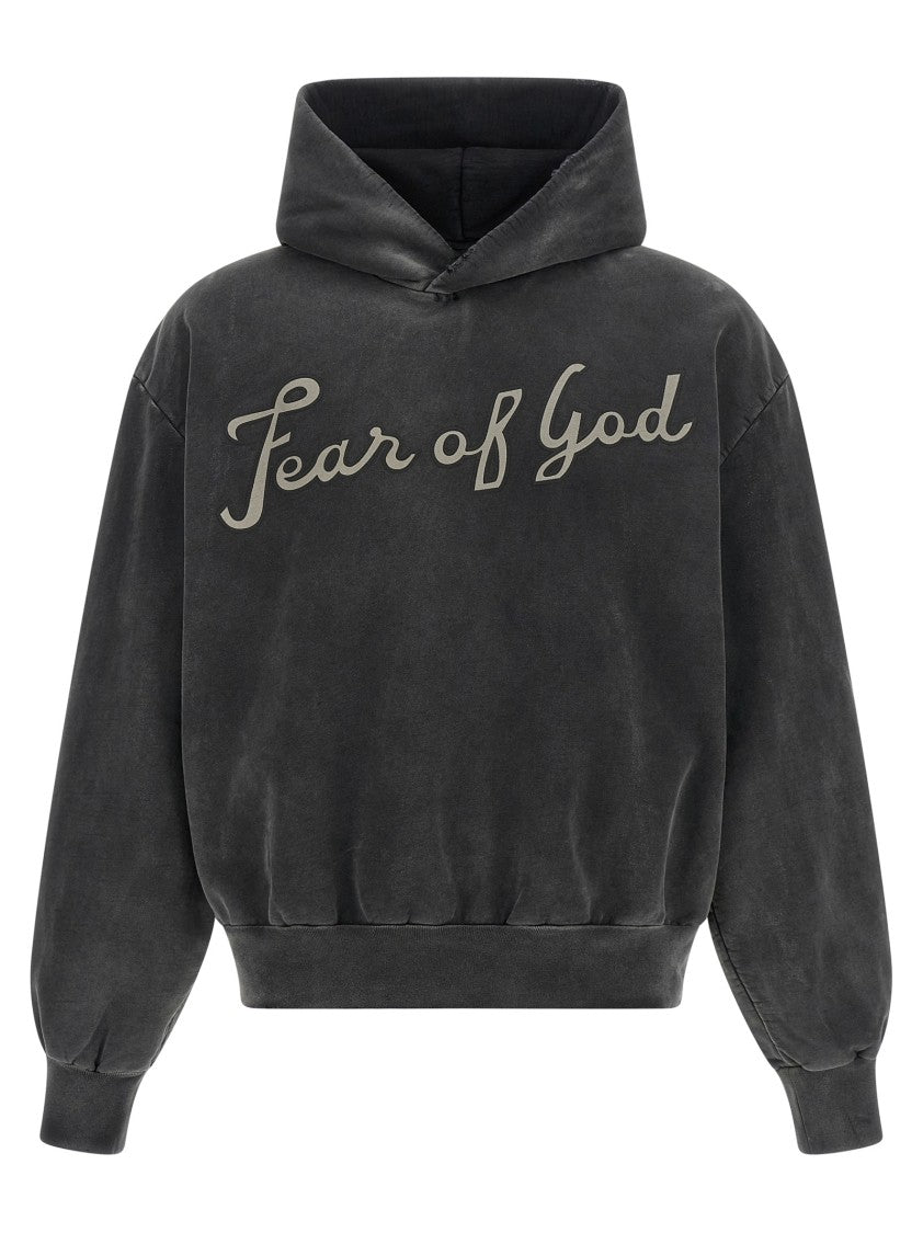 Fear Of God '26' Graphic Used-Effect Cotton Hoodie