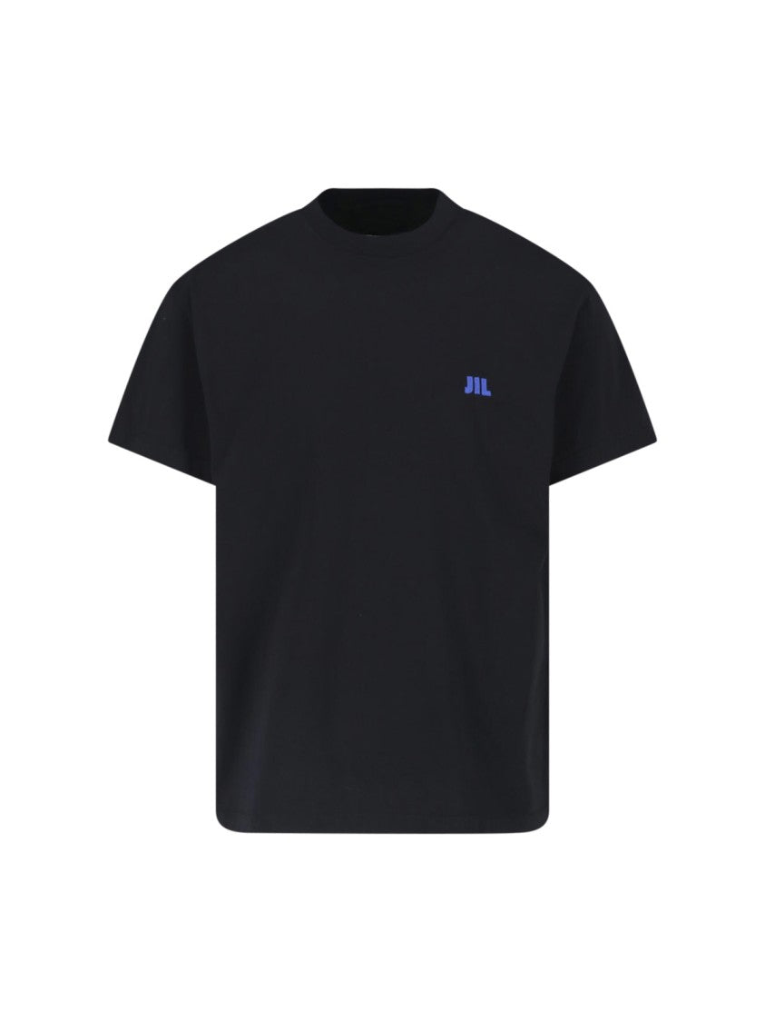 Jil Sander Black Crewneck Logo Cotton T-Shirt