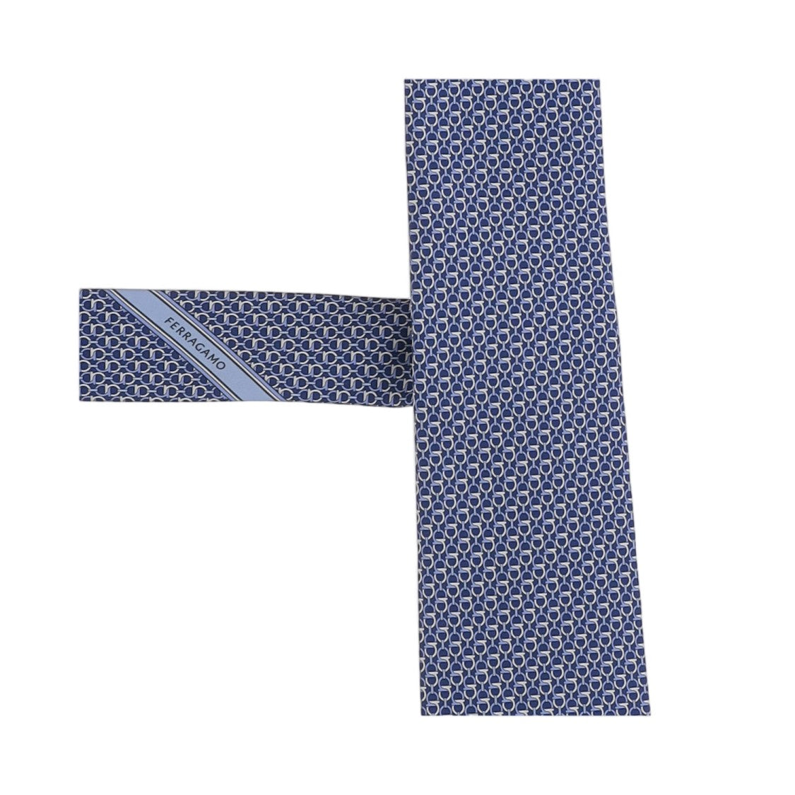 Salvatore Ferragamo Blue Patterned Silk Tie