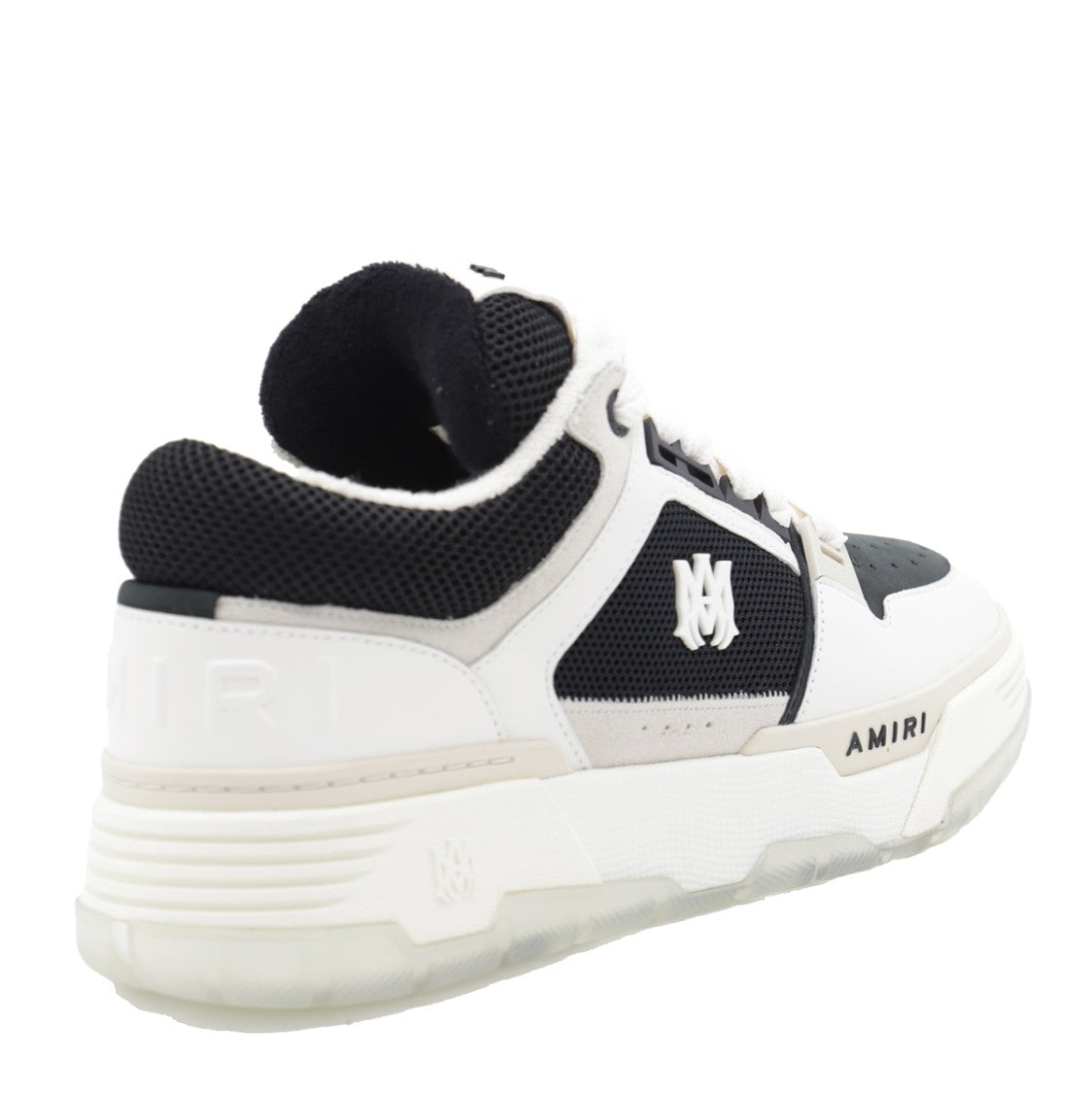 Amiri Black Leather Round Toe Sneakers