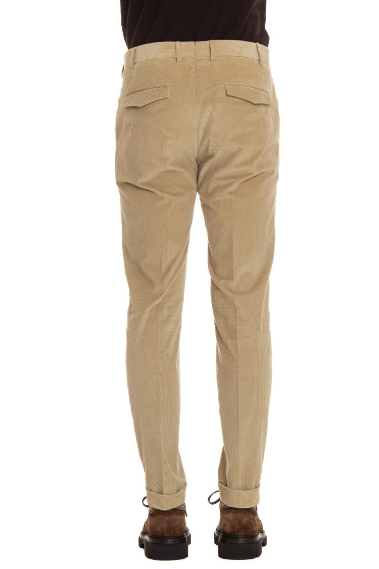 Pt Torino Soft Touch Mille Righe Velvet Trousers