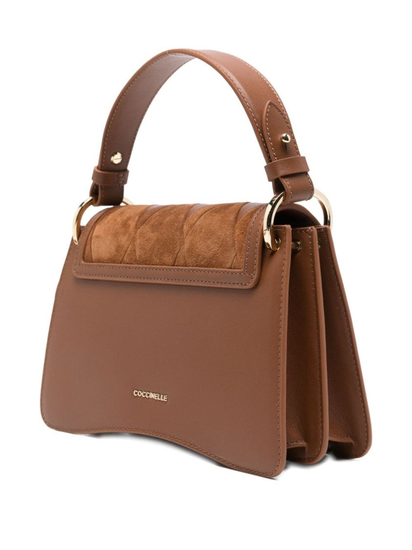 Coccinelle Structured Calfskin Shoulder Bag With Gold-Tone Logo