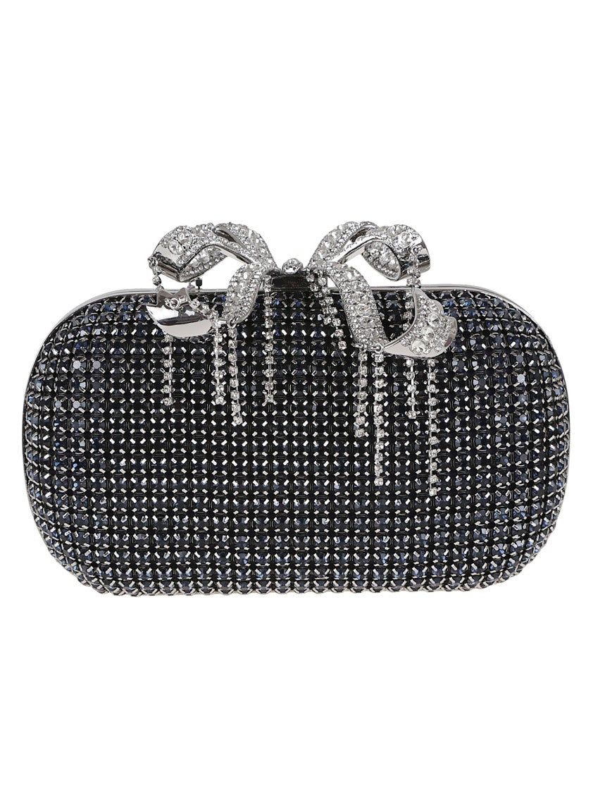Self-Portrait Navy Chainmail Clutch Bag