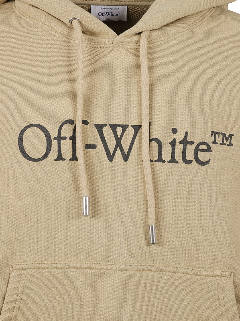 Off-White Relaxed Fit Hoodie With Bold Logo