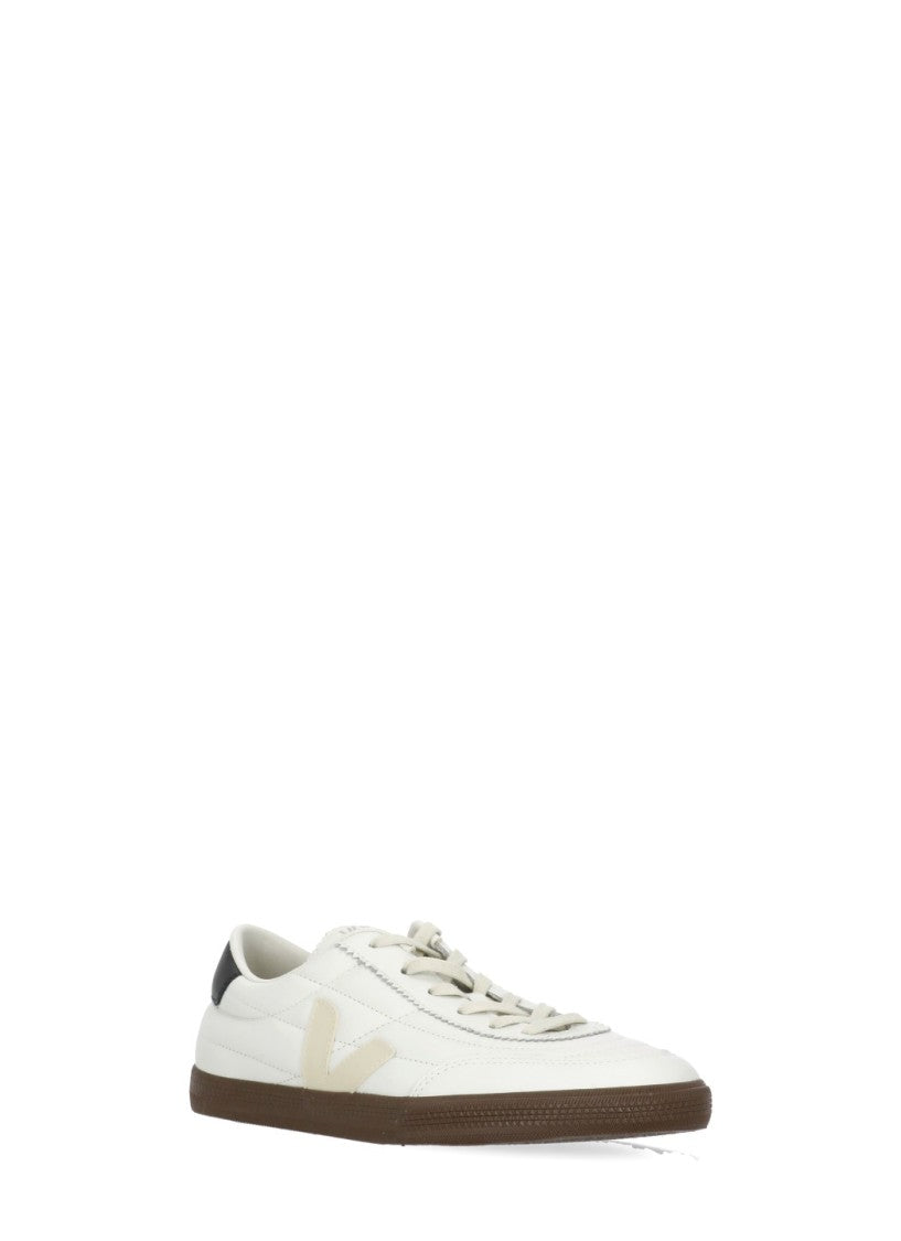 Veja Ivory Panenka V Logo Leather Sneakers