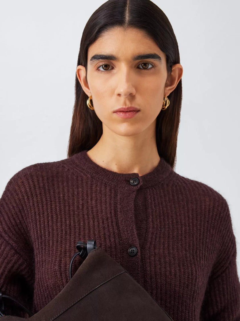 Max Mara Medium Length Burgundy Cardigan