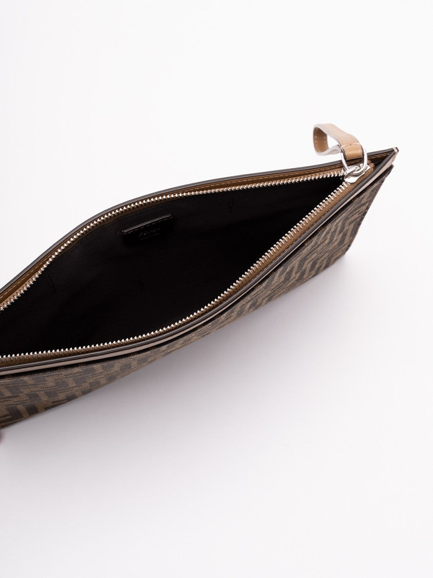 Fendi `Ff` Jacquard Flat Pouch Medium