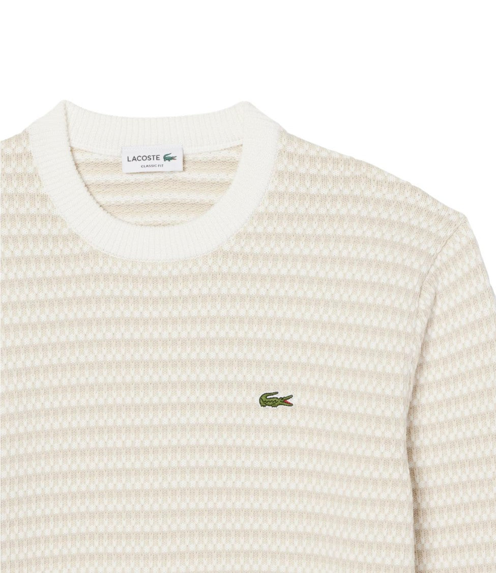 Lacoste Textured Crew Neck Knit Sweater