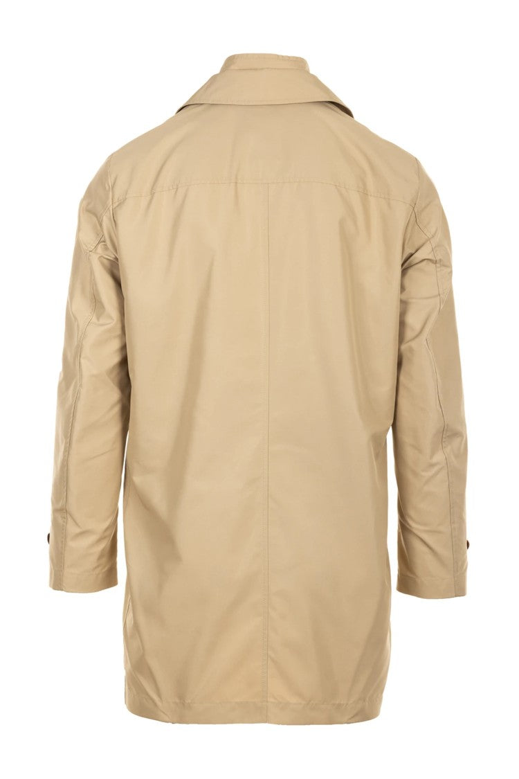 Fay Beige Mid-Length Jacket With Classic Collar