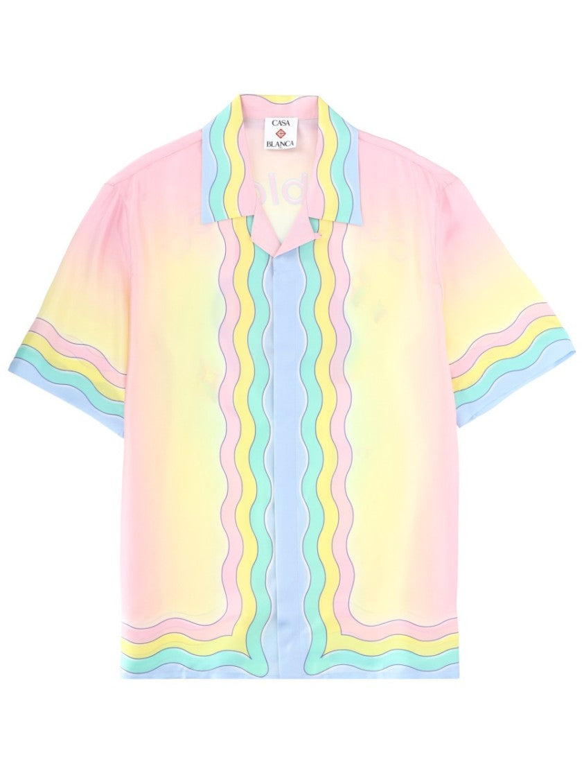 Casablanca Flaming Tennis Ball Pastel Wavy Shirt
