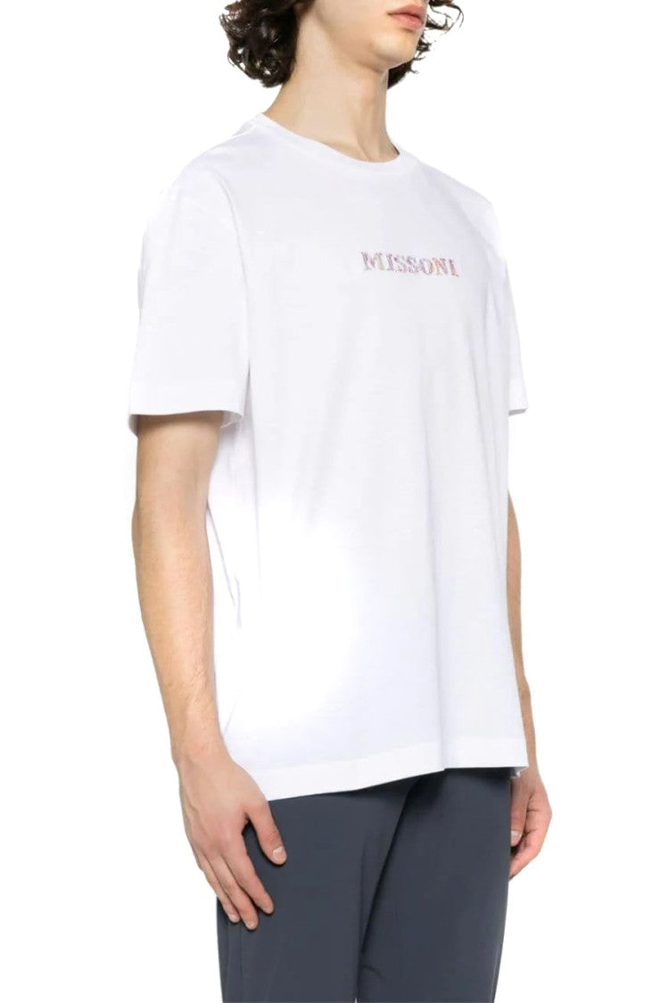 Missoni White Cotton Logo-Embroidered T-Shirt