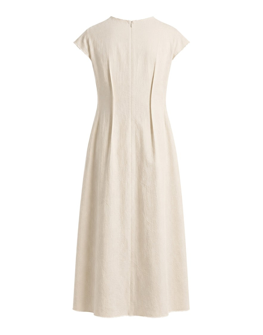 Cape Concept Structured Riso Midi Dress In 100% Japanese Cotton