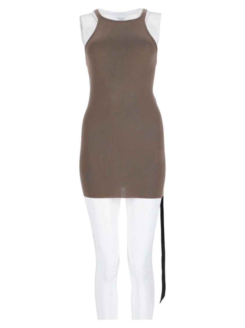 Drkshdw By Rick Owens Grey Sleek Fitted Sleeveless Cotton Top