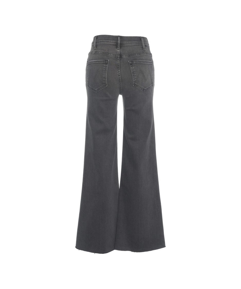 Mother High-Waist Flared Jeans With Frayed Hem