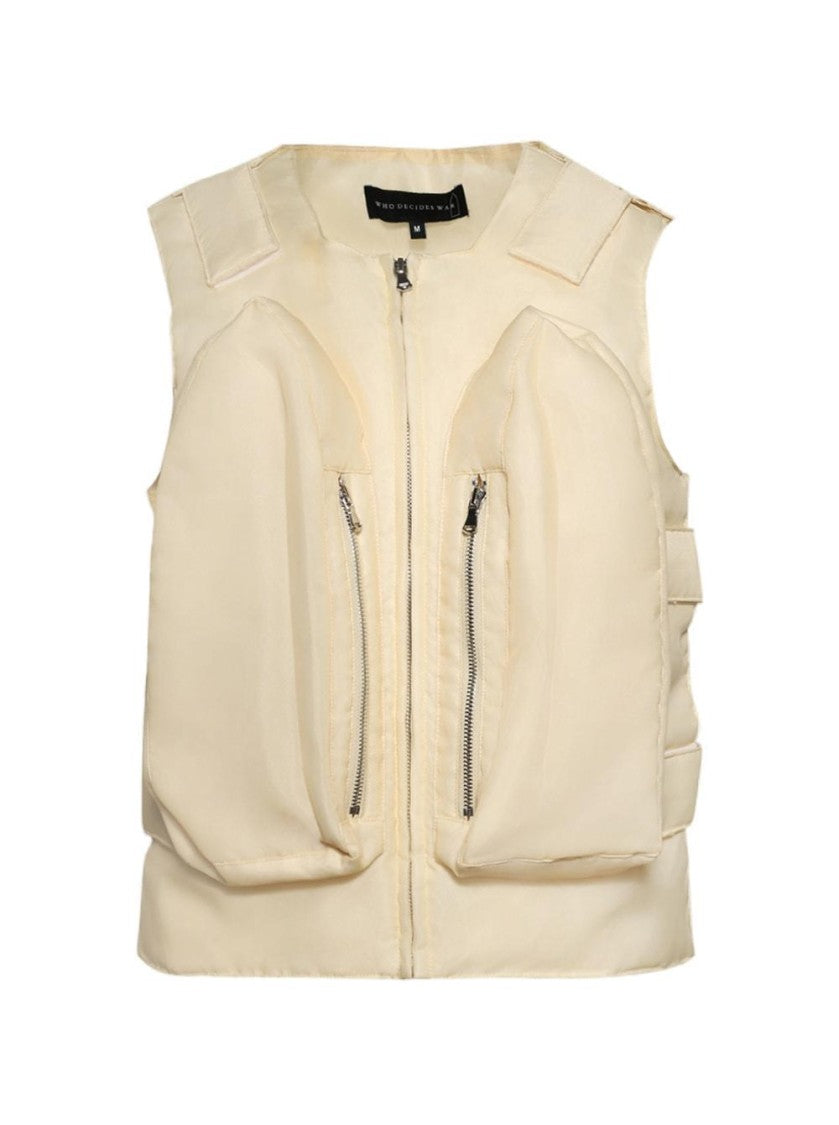 Who Decides War Organza Bullet Point Vest - Tan