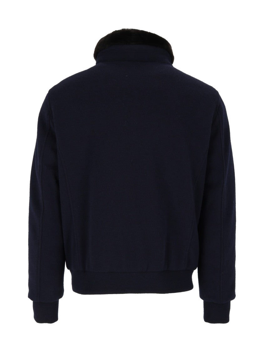 Moorer Navy Cleros-Mrw Wool Jacket
