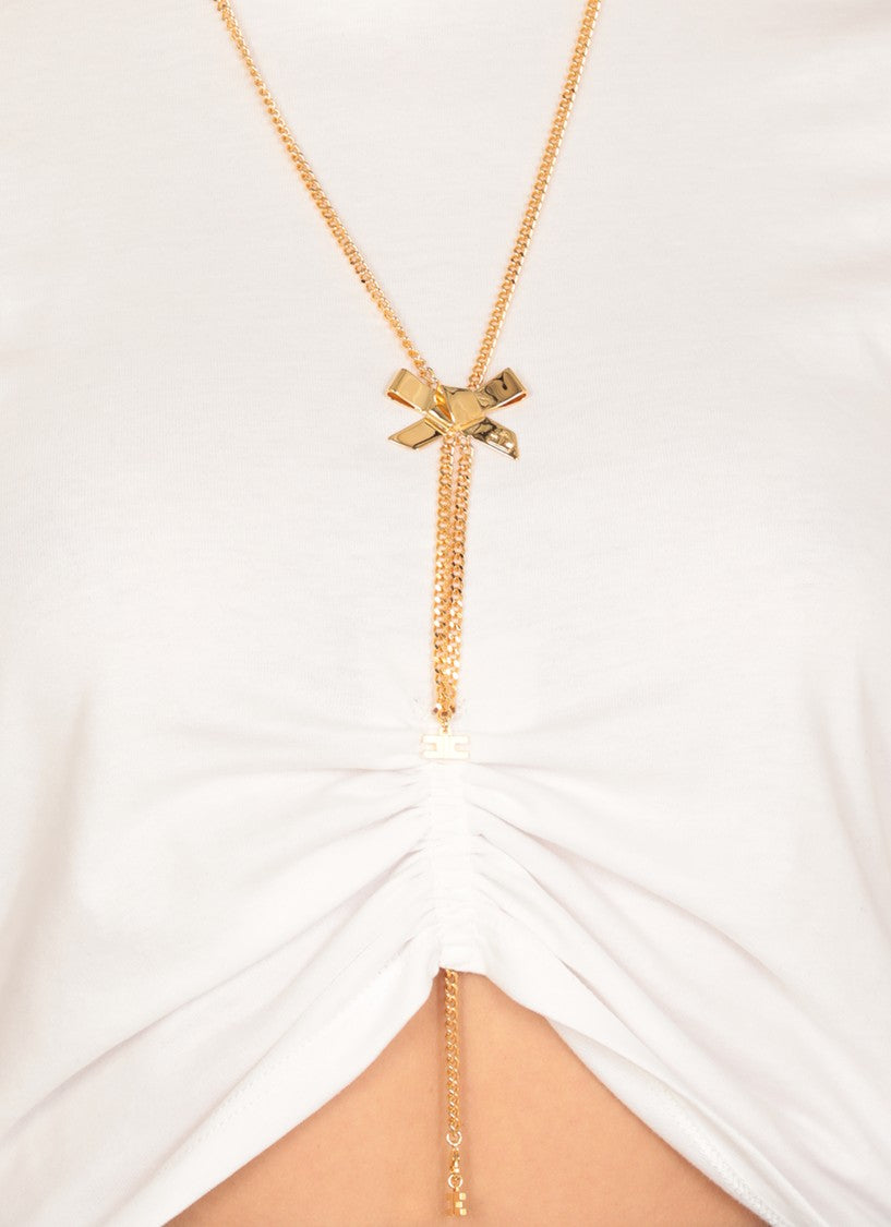 Elisabetta Franchi White Cotton T-Shirt