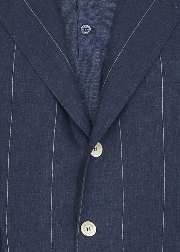 Brunello Cucinelli Tailored Linen Jacket With Classic Lapel