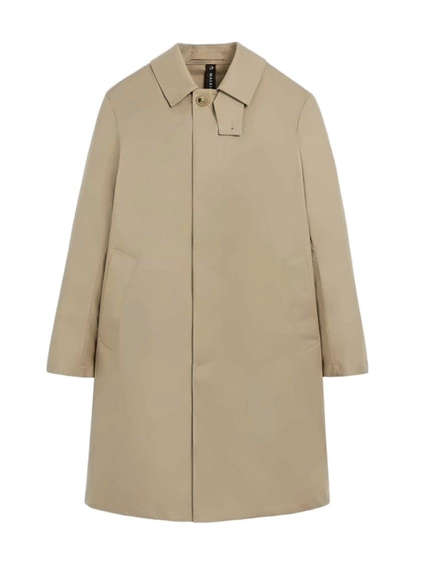 Mackintosh Single-Breasted Cotton Mackintosh Coat With Design