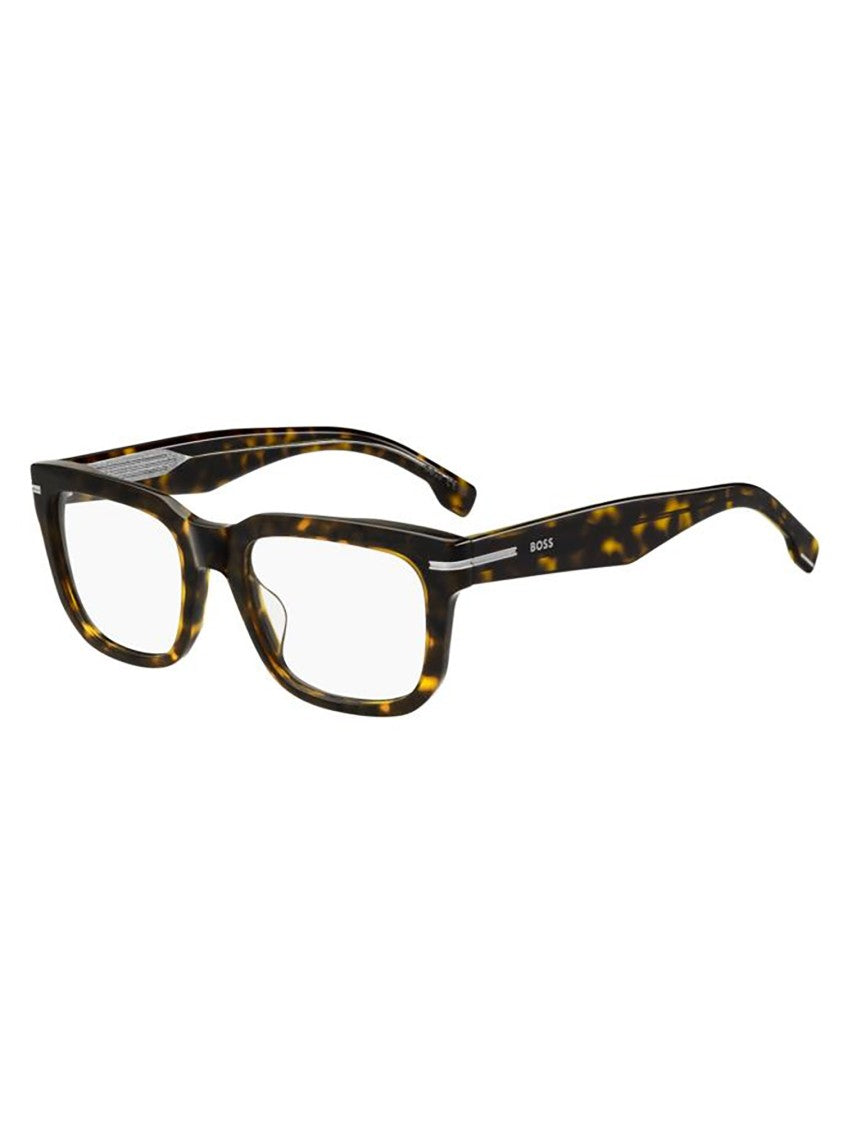 Hugo Boss Rectangular Optical Frames With Classic Tortoiseshell Pattern