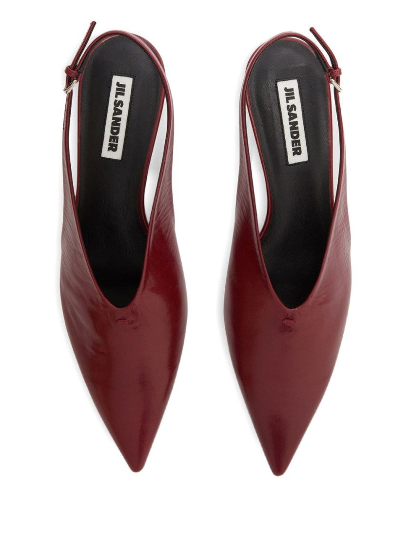 Jil Sander Red Leather Slingback