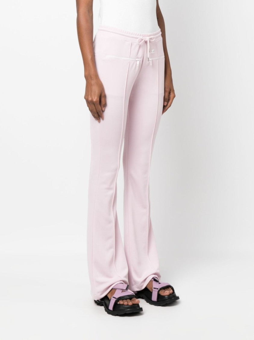 Courrèges Flared Trousers With Logo Patch