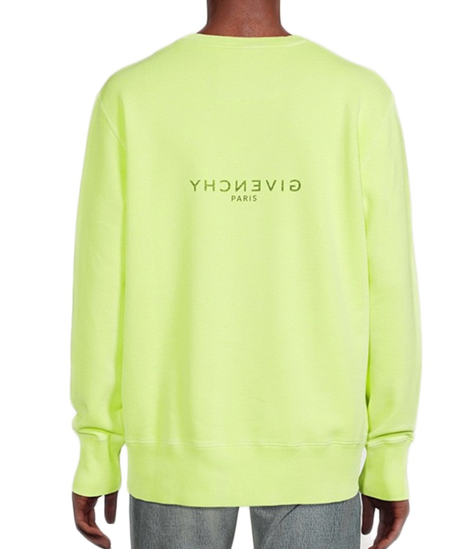 Givenchy Fluorescent Yellow Crewneck Sweatshirt With Centered Logo