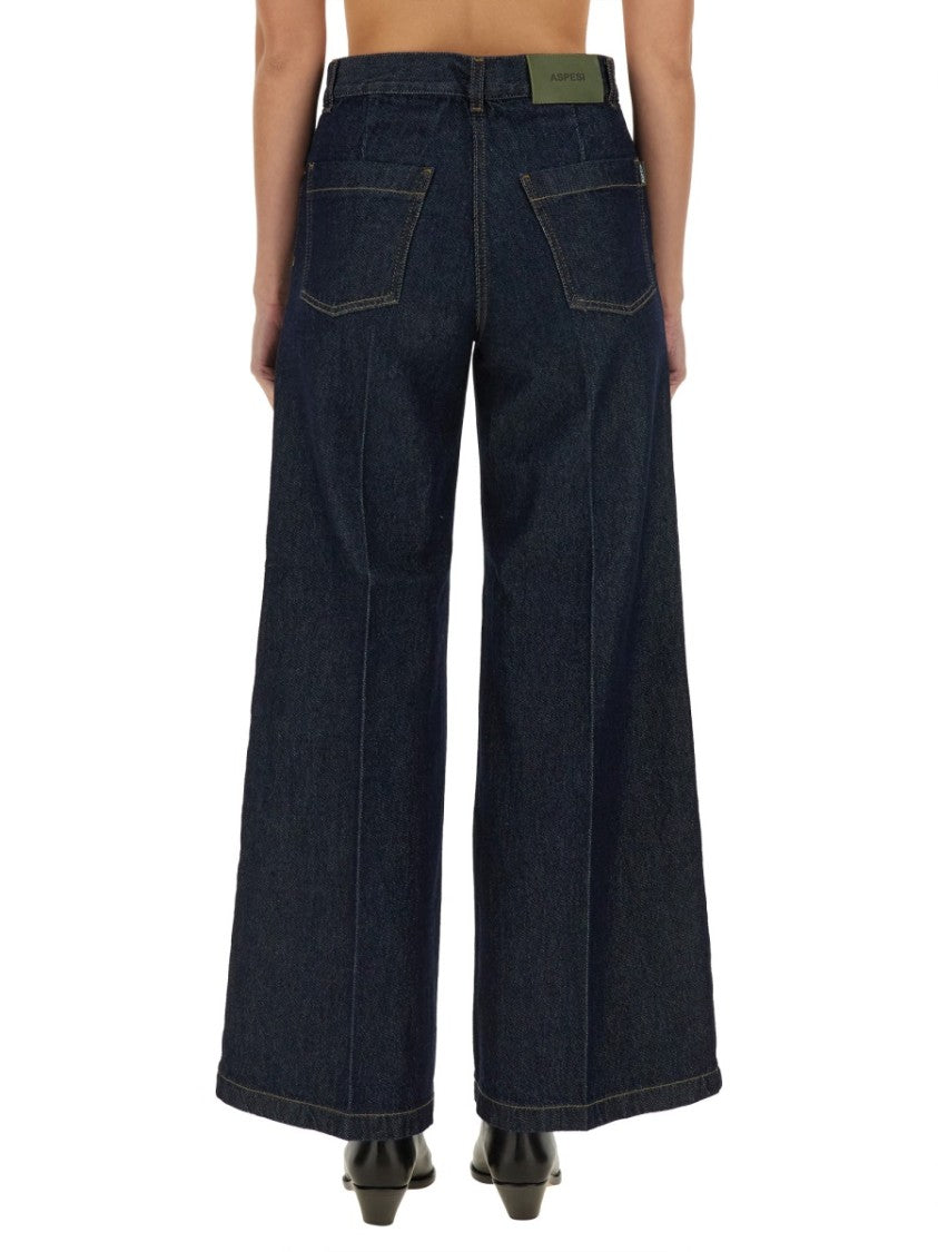 Aspesi High-Waisted Wide-Leg Jeans With Flared Silhouette