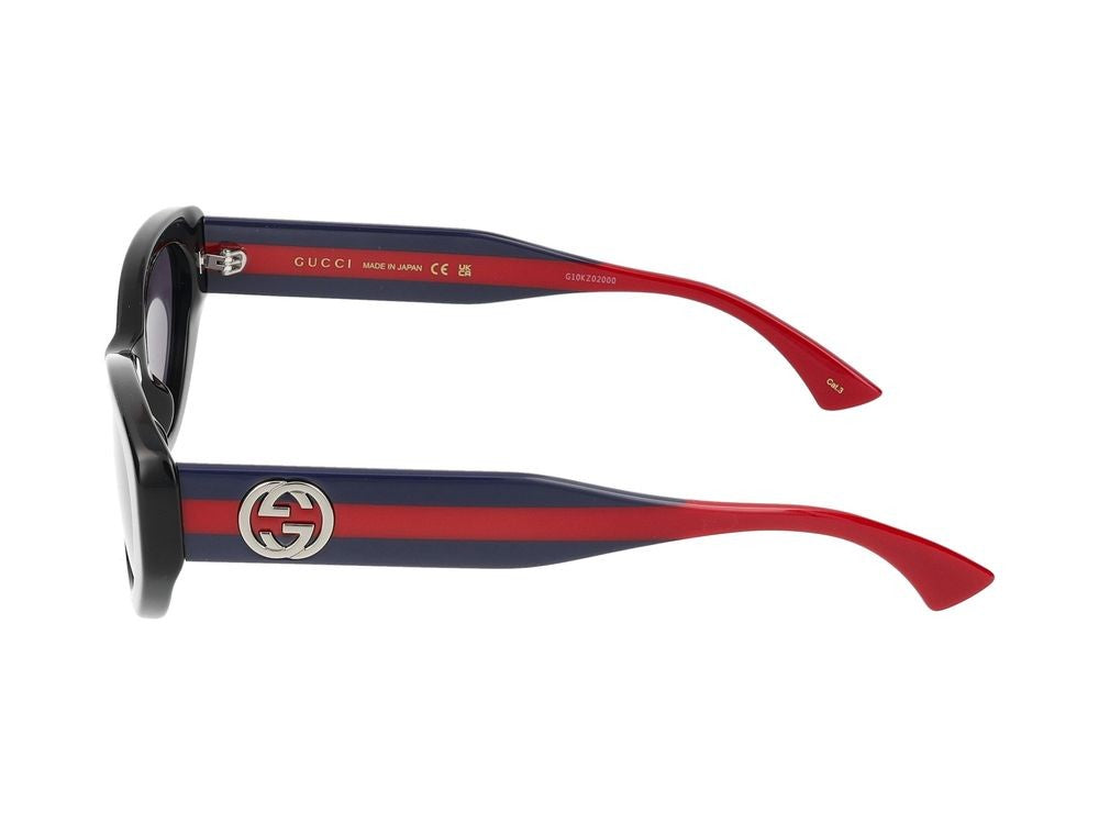Gucci Black Vibrant Details Cat-Eye Frame Sunglasses