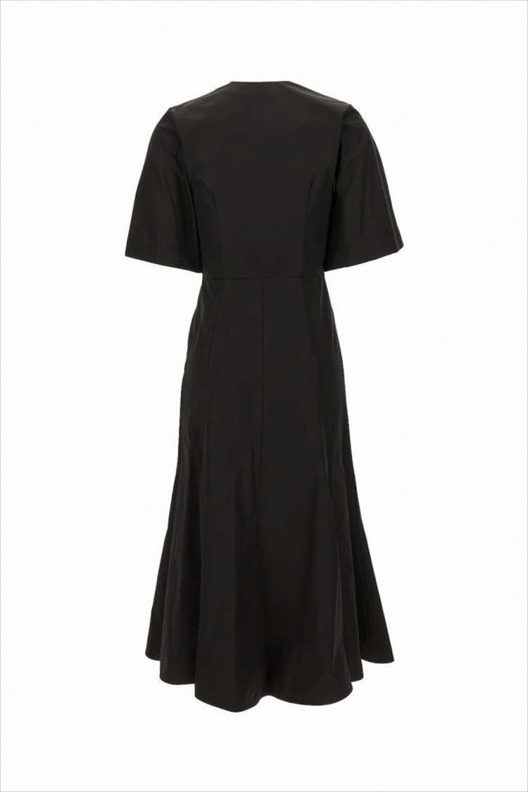 Ami Paris Structured Black Midi Dress With Concealed Closure