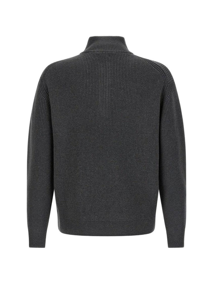 J. W. Anderson Grey Chunky Knit High Collar Sweater