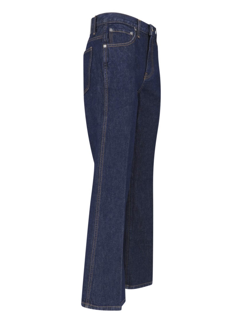 Khaite Blue Clara Cotton Denim Flared Jeans