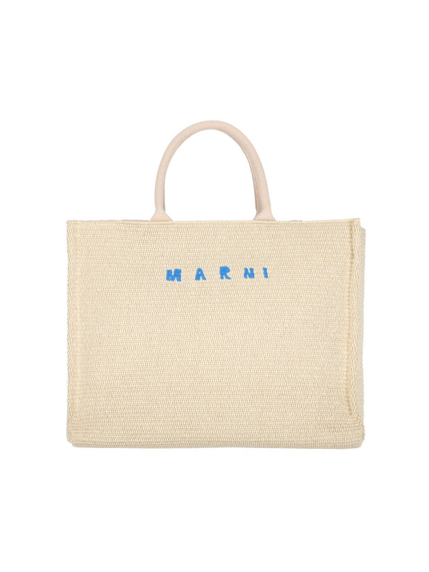 Marni Large "East/West" Tote Bag - Cream