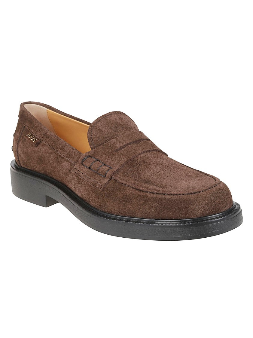 Tod's Brown 20L Suede Calf Leather Loafers