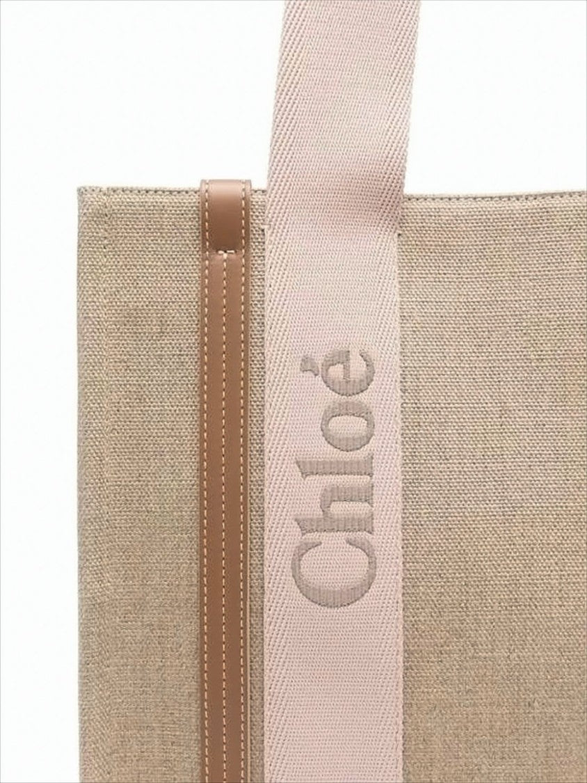 Chloé Structured Linen Shoulder Bag