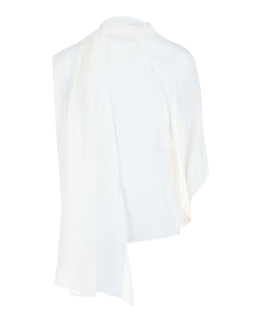 Ferragamo Asymmetrical Shawl Blouse