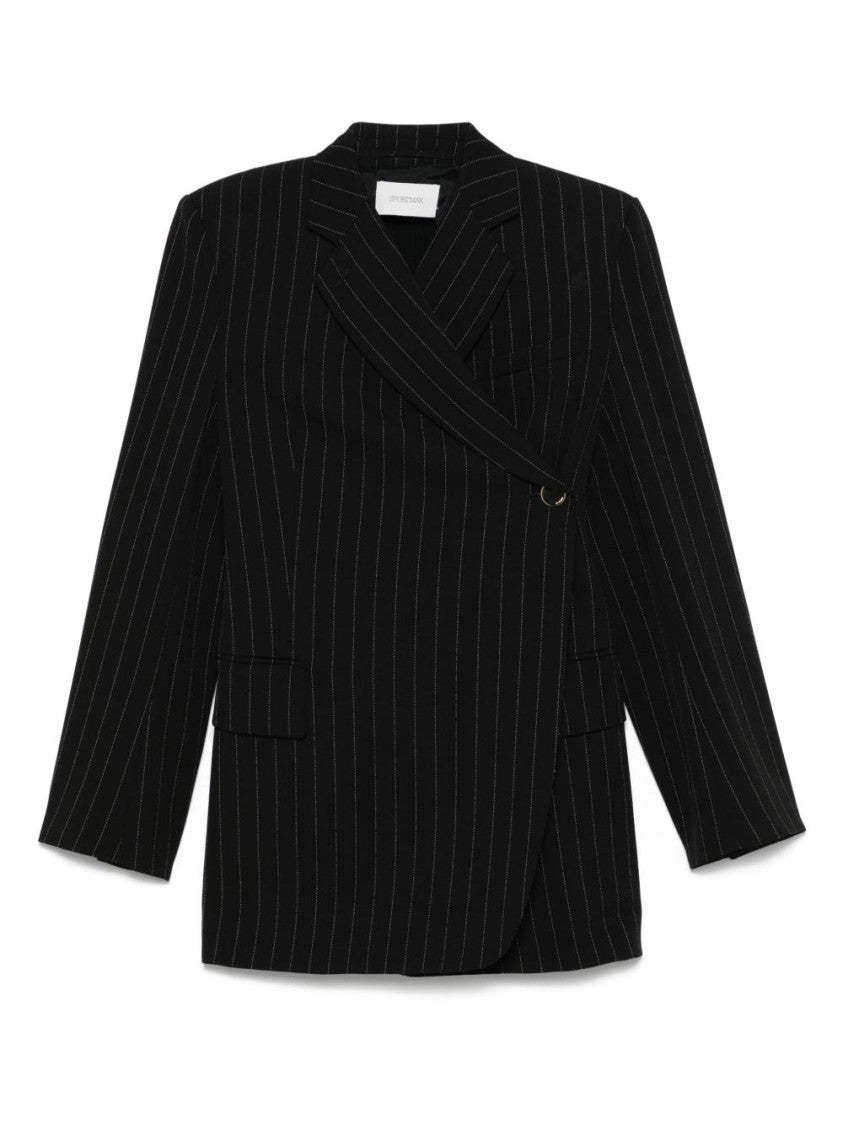 Sportmax Chalk-Striped Blazer With Crossover Fastening
