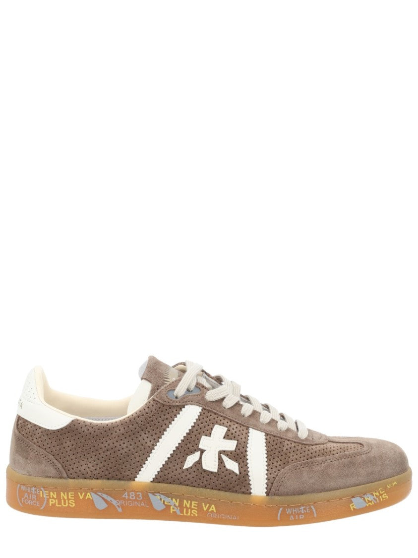 Premiata Taupe Bonnie Suede Perforated Sneakers