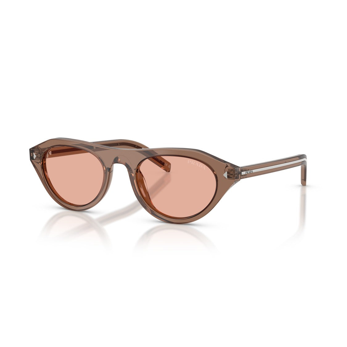 Prada 0Pr B15s Translucent Brown Acetate Sunglasses