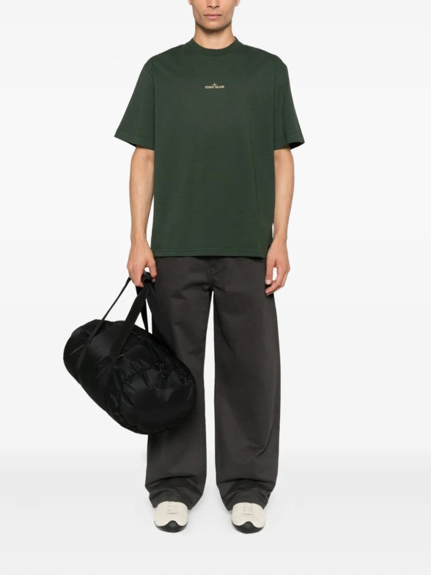 Stone Island Green Logo-Print T-Shirt