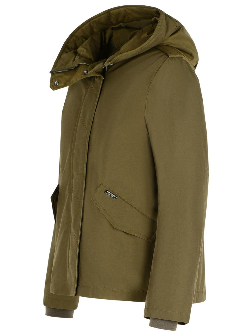 Woolrich John Rich & Bros 'Military' Padded 'Ramar Cloth' Green Hooded Jacket